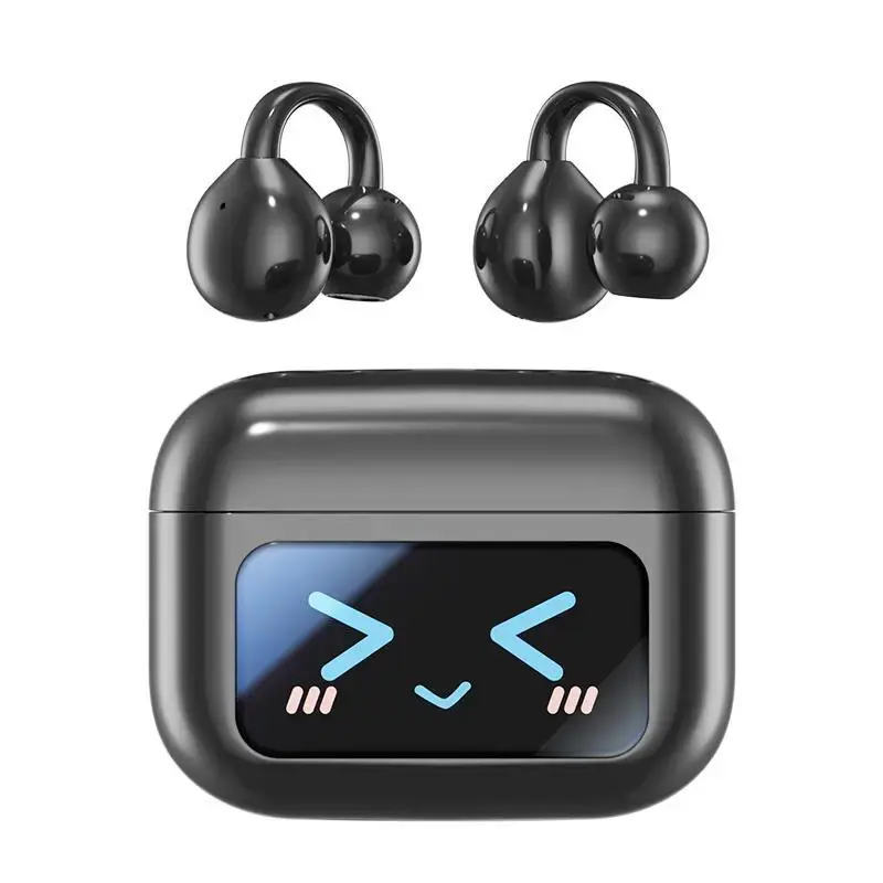 MOKATA M100 Clip-On Multifunctional Earbuds - Cordless Fitness Volume Control Headset with Touchscreen, Handsfree Calls, Sports Waterproof & Sweatproof Design