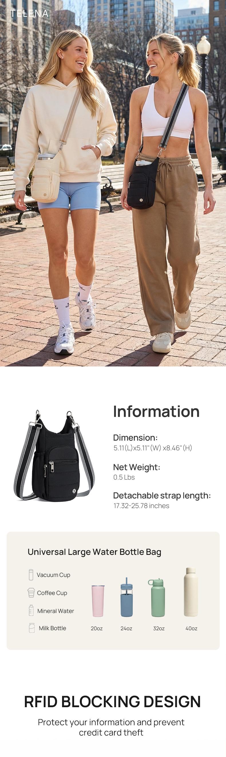 Telena TikTok Shop Spring Glow Up Essential for outdoor travel Crossbody Bags for Women and Men Cellphone Wallet Water Bottle Carrier Bag with Strap portable for Walking, Hiking, Cycling, Running Great Gift Purse Travel Essential gift for her