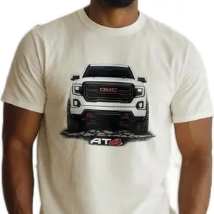 GMC AT4 Truck Graphic T-Shirt Off Road Pickup Truck Shirt for Men White Tee