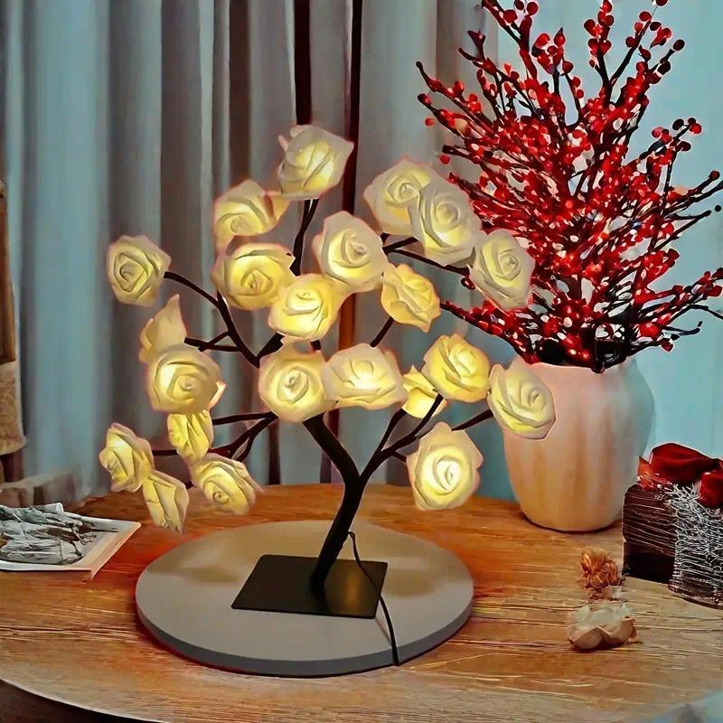 Rose-shaped night light, USB-powered, table lamp, bedroom lighting, holiday decorative lights, home decor, Valentine's Day gift, Mother's Day gift, home decor lighting Rose-shaped night light, USB-powered, table lamp, bedroom lighting, holiday decorative lights, home decor, Valentine's Day gift, Mother's Day gift, home decor lighting