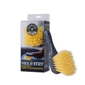 CHEMICAL GUYS Nice & Stiff Heavy Duty Carpet & Interior Brush - Firm Bristles for Deep Cleaning Floor Mats, Car Upholstery, Seats, Carpets & Fabric | Powerful Scrubbing Tool for Tough Stains | Auto Detailing Tool