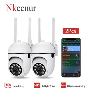 NKCCNUR Security Cameras 2pcs 3MP HD 2.4G WiFi Night Vision APP Surveillance 2-Way Voice Intercom Motion Detection for Home Business Connection Remote