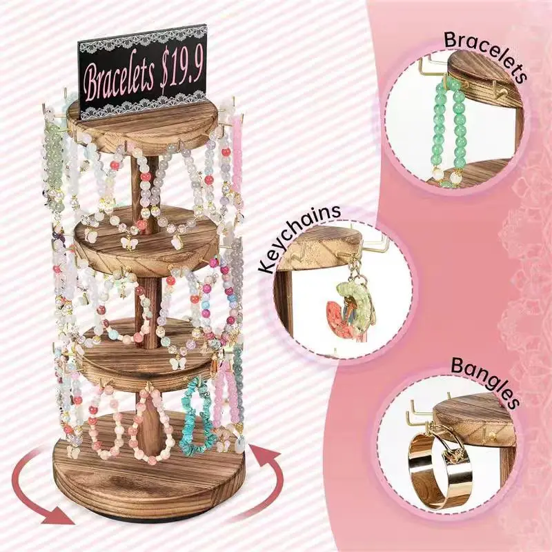 Hanging Jewelry Organiser Stand - Holds Bracelets, Necklaces, Bangles - Ideal for Bedroom Storage, Retail Displays (Beading & Jewelry Making Supplies)