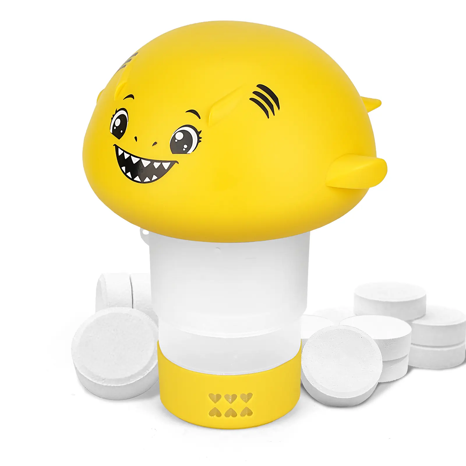 Floating Chlorine Dispenser with Cute Animal Float, Large 3.4 inch Chlorine Holder, Adjustable Floating Pool Chlorinator Basket, for Swimming Pools, Hot Tubs, Spas