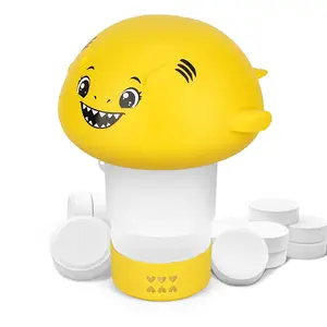 Floating Chlorine Dispenser with Cute Animal Float, Large 3.4 inch Chlorine Holder, Adjustable Floating Pool Chlorinator Basket, for Swimming Pools, Hot Tubs, Spas