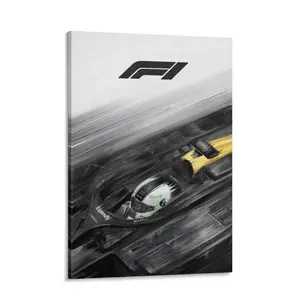 Abstract F1 Canvas Poster Black and White Print Racing Poster High-Quality Printing Canvas Wall Decoration Gift for Men Living Room Bedroom Decor