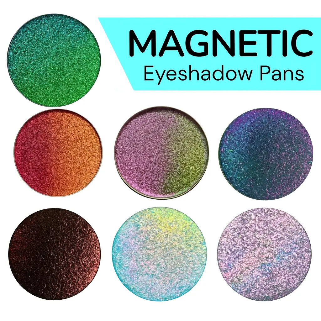 Multi-Chrome Shimmer Metallic Eyeshadow Magnetic Pan, Radiant Cosmetic with Rose Gold & Bronze Glitter Finish, Eyeshadow Set