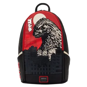Loungefly Toho Godzilla Casual Backpack for Adults, Neoprene with Faux Leather Trim and Adjustable Shoulder Strap