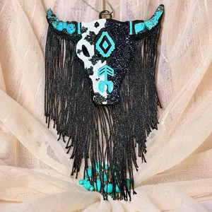 Aztec Bull Skull Car Freshie with Turquoise Stones - Air Freshener Car Air Freshners viral Scented Handmade cute fragrances carfreshies of tiktok