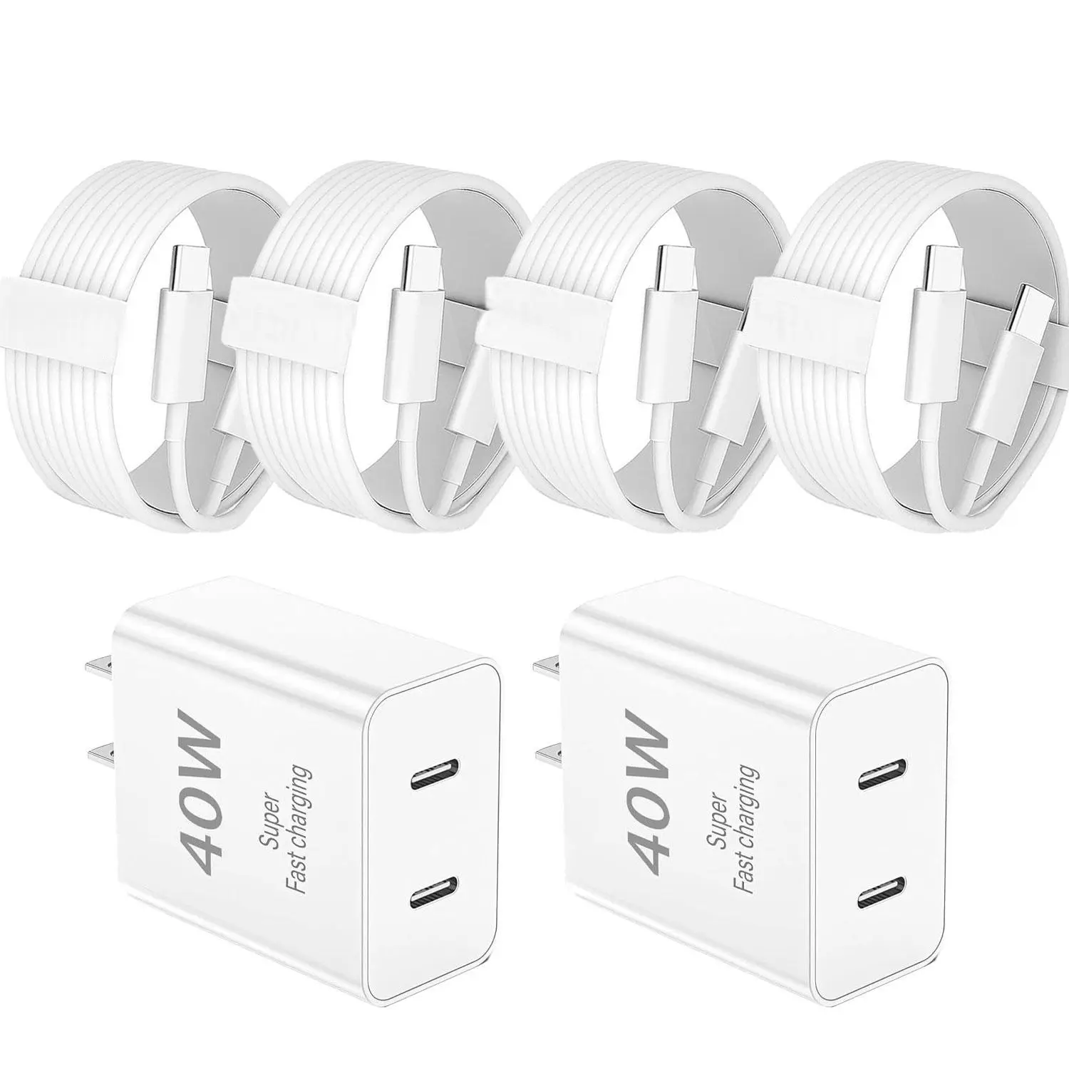 Dual Port 45W iPhone 17 16 15 Fast Charger Block and 6ft 10ft Type C to USB C Cable Cord Long, iPad Wall Charging Plug Cube Brick for Apple iPhone 17 Pro Max/17 Air/16 e/16 Pro/15 Plus/15 Mini/Samsung Dual Port Compatible Cellphone