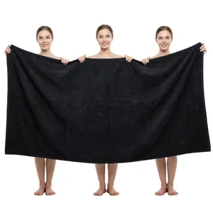Pack of 1 Jumbo Bath Sheet, 40 x 80 Inches Microfiber Oversized Bath Towel for Bathroom, Extra Large & Lightweight, Quick-Dry, Super Soft & Highly Absorbent, Perfect to Wrap Yourself In, Black