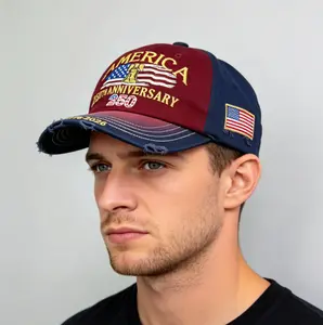 US 250th Anniversary Embroidered Baseball Cap, UPF 50+ Sun Protection Commemorative Hat