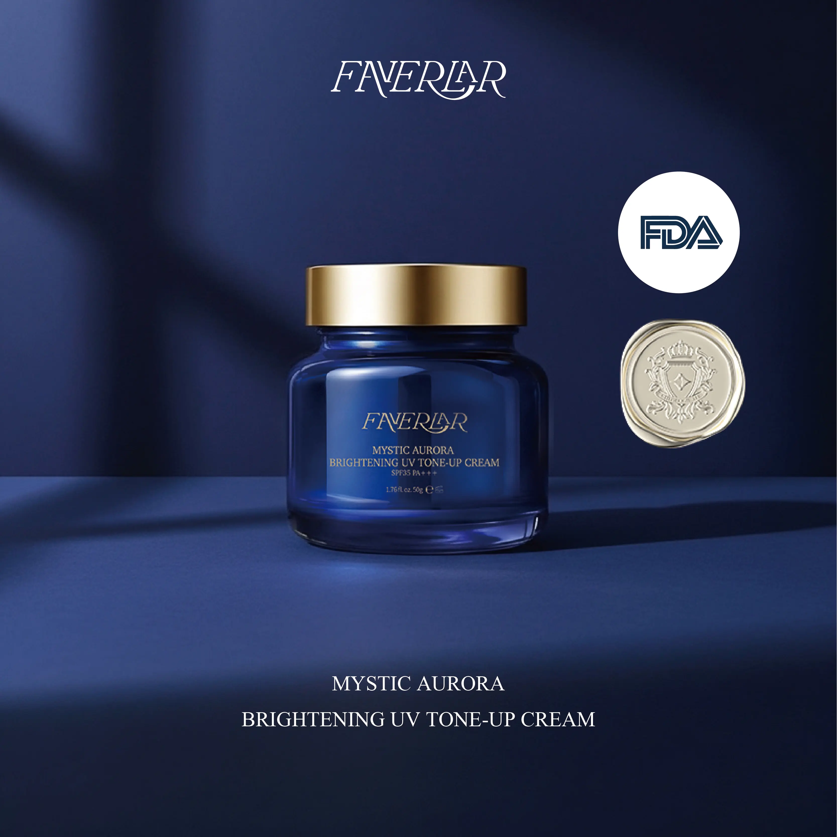 FAVERLAR Mystic Aurora Tone Up Cream Facial Sunscreen – Brightening Moisturizer + Makeup Primer, Hydrating Moisture, Lightweight Radiance & Smooth Finish with Niacinamide + Arbutin, Glycerin & Grape, Barrier Support, Made in France