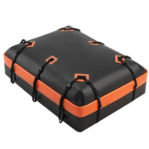 Car Rooftop Cargo Carrier 15 Cubic Feet, Car Roof Waterproof PVC Bag, with Anti-Slip Mat,Combination Luggage Lock, Reinforced Straps & Door Hooks,Fit Vehicles with/Without Roof Racks
