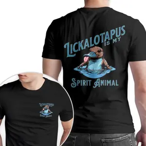 Graphic Tees Lickalotapus Is My Spirit Animal Men's Funny T-Shirt Crewneck Menswear