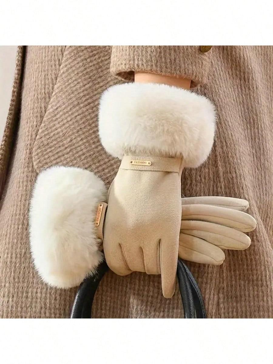 Soft Warm Women's Winter Gloves Touchscreen Compatible Polyester for Outdoor Activities Hand Wash Only