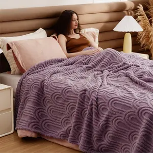 【Spring Glow Up】Bedsure GentleSoft Fleece Blanket for Bed - Distinctive Arches,Super Soft & Cozy, Fluffy Blankets for Women & Girls, Ideal for Sofa & Couch, Boho CharmArtfully Embossed Pattern Adds Amodern Flair To Your Cozy Decor,All-Season