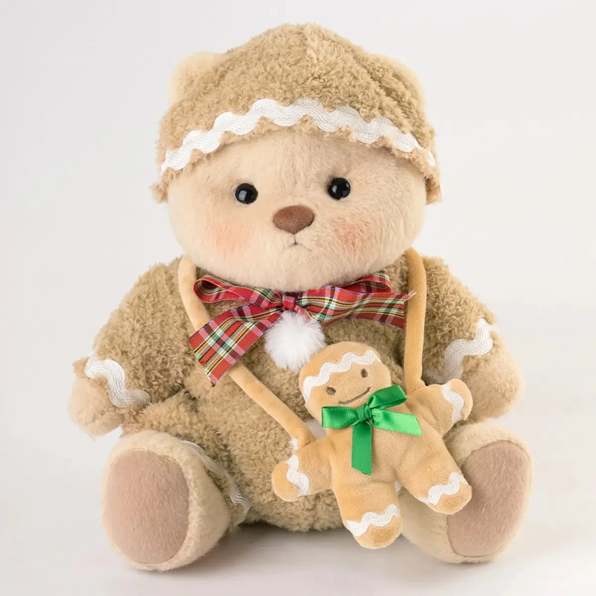 Getahug Christmas Gingerbread Man Jointed Stuffed Animal - Handmade Charm, Cute Faces, Fluffy, Cuddly Doll Gift for 6-8 Years Kids, Collectible Soft Plush Toy