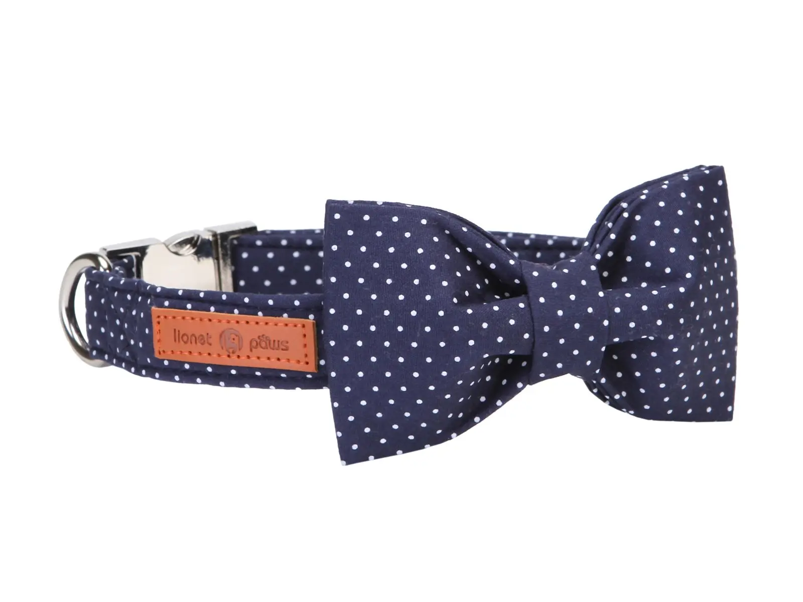 Lionet Paws Detachable Adjustable Bowtie Dog Collar - XS Size for 8-12in Neck X-Small Dogs/Cats, Chew Resistant, Elastic Straps, Cotton, Durable Alloy Buckle, Hand-Rinse Only, Handmade Adjustable Collars for Everyday Wear