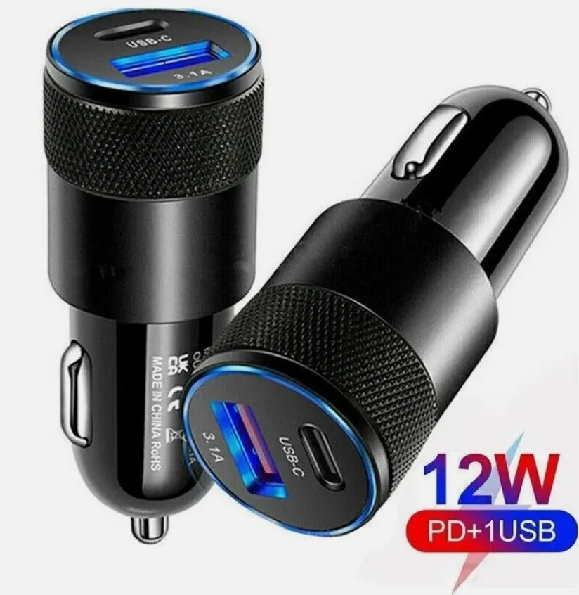 2-Port Fast-Charging Car Charger Adapter - Electronic Smartphone Charger with Dual Charge Port, Auto Accessories Lighter Plug USB Adapter, Universal for iPhone, Samsung, All Android Smartphones, Ideal for Daily Use & Long Trips