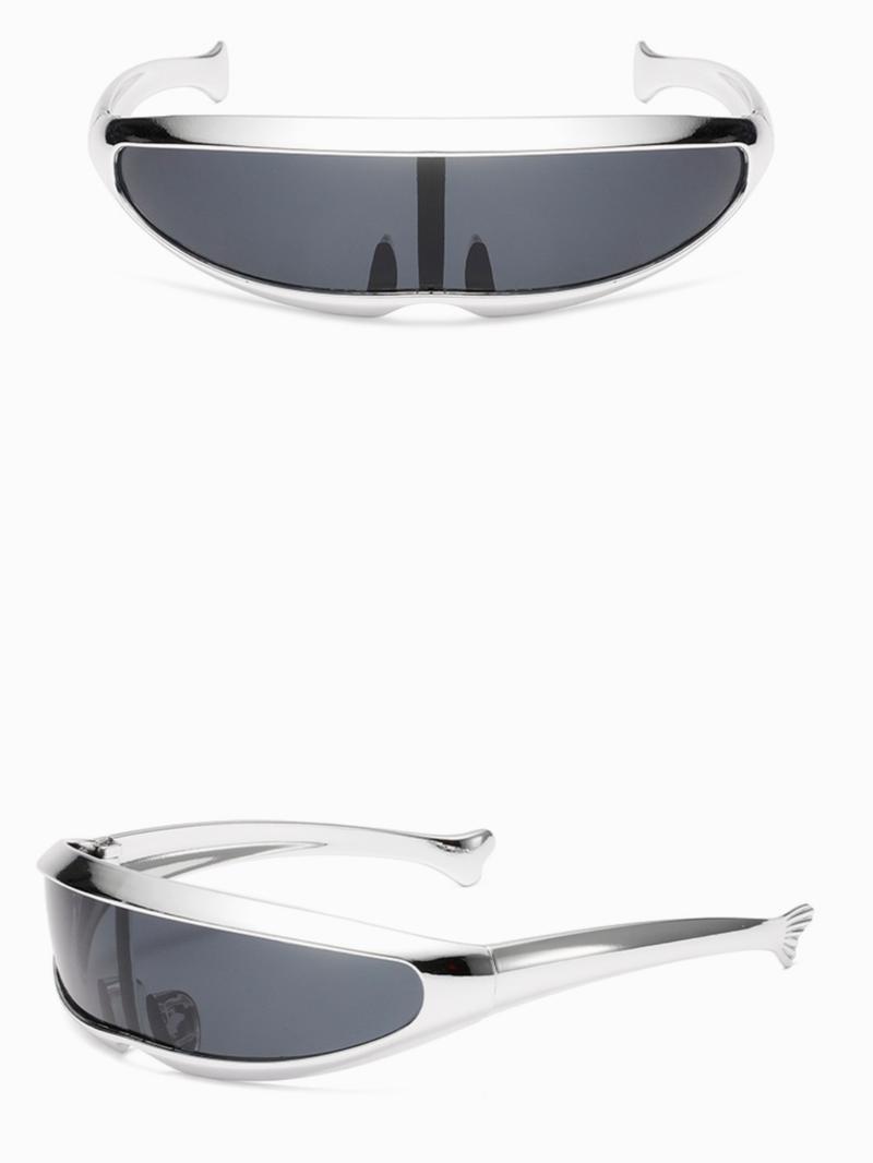 TikTok Viral Y2K Futuristic Sunglasses for Women Men, Cyberpunk Shield Visor Eyewear, Metallic Wrap Around Rave Festival Glasses, Trendy 2026 Aesthetic Streetwear Accessory, Space Age Sun Glasses