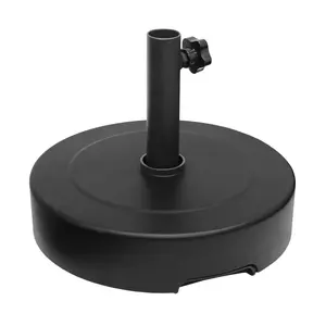 Tierra Verde 14.75" x 3.6" H Round Low Profile Easy-Fill Umbrella Base, Black