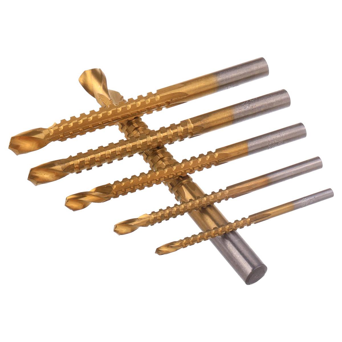 Fathersdaygift 6 or 8 Pack Titanium Coated HSS Twist Drill Bits, 3-8mm Serrated Side Cutting Drill Bit Woodworking Tools for Plastic Metal Wood Hole Fathers Day Gifts
