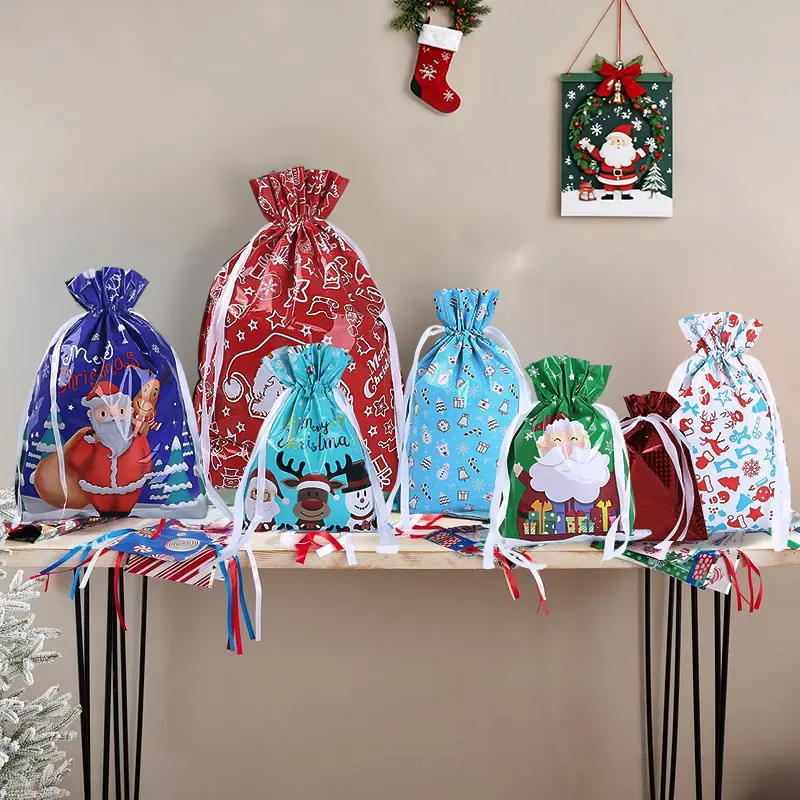 55-Piece Christmas Gift Bags & Tags Set, Festival Party Supplies, Glueless Extra-Large Reusable Bags with Time-Saving Wrap for Festive Gifting, Extra-Large Size