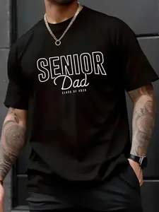 100% Cotton Unisex Senior Dad Class Of 2026 Graduation 26 Proud Father Graduate T-Shirt – Vintage Vibe, Trendy Graphic, Holiday Gift Ready