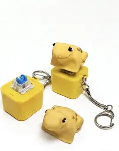 2026 Frog Button Keychain Coqu í Tree with Rechargeable LED Light and Realistic Sound Puerto Rico Souvenir Cute Stress Relieving Toy Suitable for Children and Adults fingertoy adult stress universal  bag  charms trendy all-match birthday gift