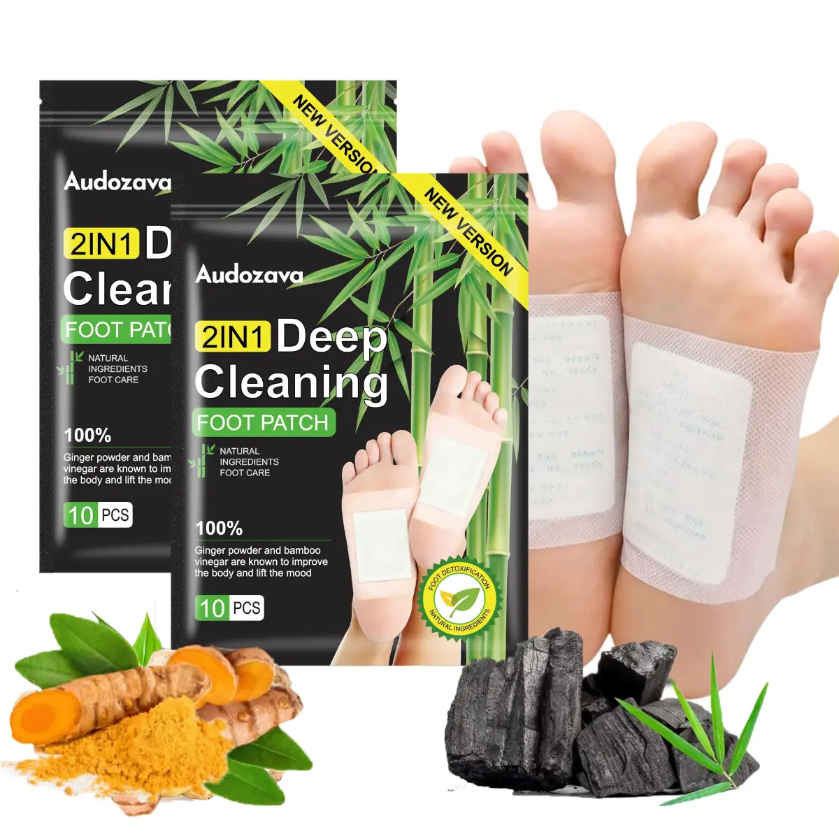 40/20/10pcs Bamboo Charcoal Foot Detox Patches for Stress Relief Toxin Removal & Better Sleep Natural Deep Cleansing Pads with Acupoint Stimulation & Warm Effect, Health, Wellness
