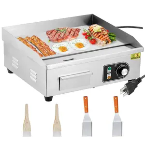 22'' Electric Countertop Griddle, 3000W Commercial Flat Top Grill with Adjustable Temp Control, Stainless Steel Non-Stick Teppanyaki Griddle for Restaurant Kitchen, 110V (No Plug)