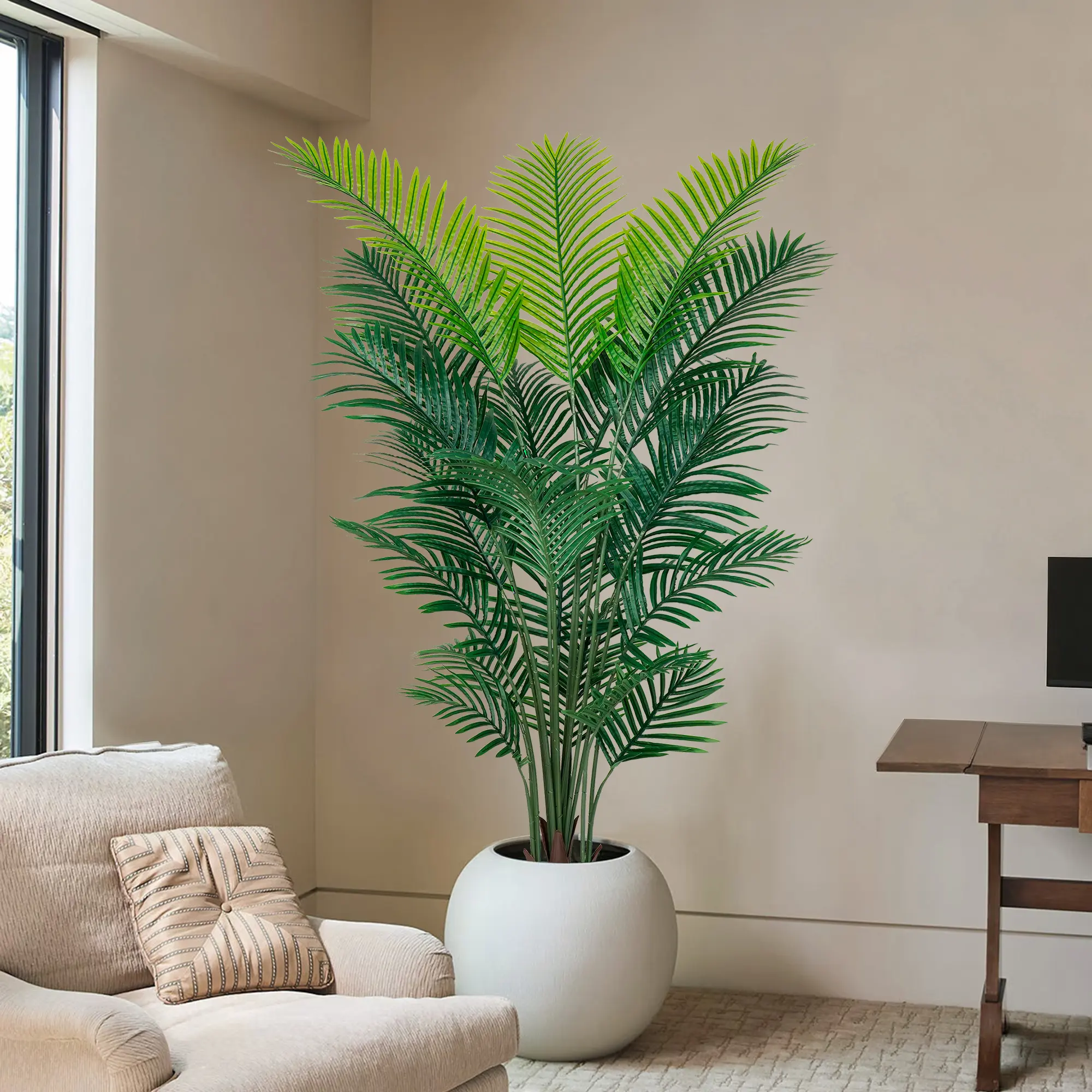 Premium Artificial Areca Palm (4–6 ft) — Realistic Tropical Tree for Modern Home & Office Decor — Maintenance-Free Silk Floor Plant for Home, Office, and Indoor/Outdoor Settings