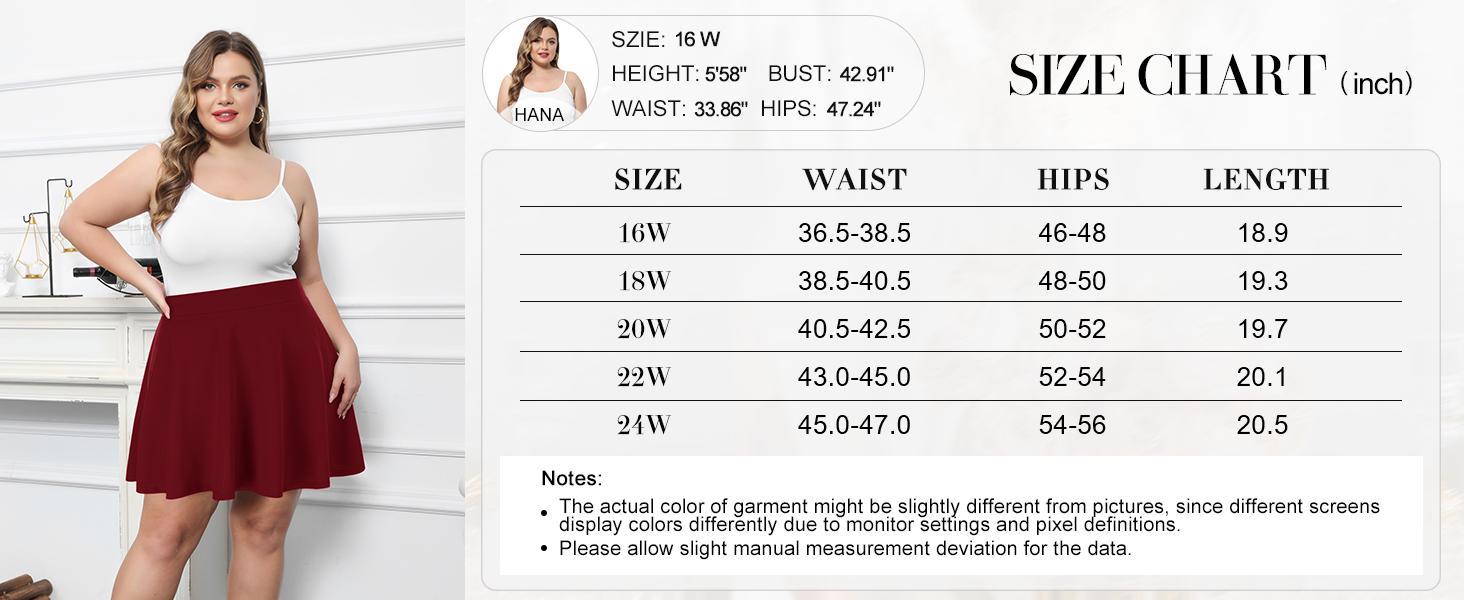 【S-XL&16-28W】Hanna Nikole Women Plus Size Casual Mini Skater Skirt Elastic Lining High Waist Basic Flared Skorts Pleated with Pocket Black Womenswear Palda Fitted Minimalist Bottom mini skirt #TikTokShopBlackFriday SpringStatements 【S-XL&16-28W】Hanna Nikole Women Plus Size Casual Mini Skater Skirt Elastic Lining High Waist Basic Flared Skorts Pleated with Pocket Black Womenswear Palda Fitted Minimalist Bottom mini skirt #TikTokShopBlackFriday SpringStatements