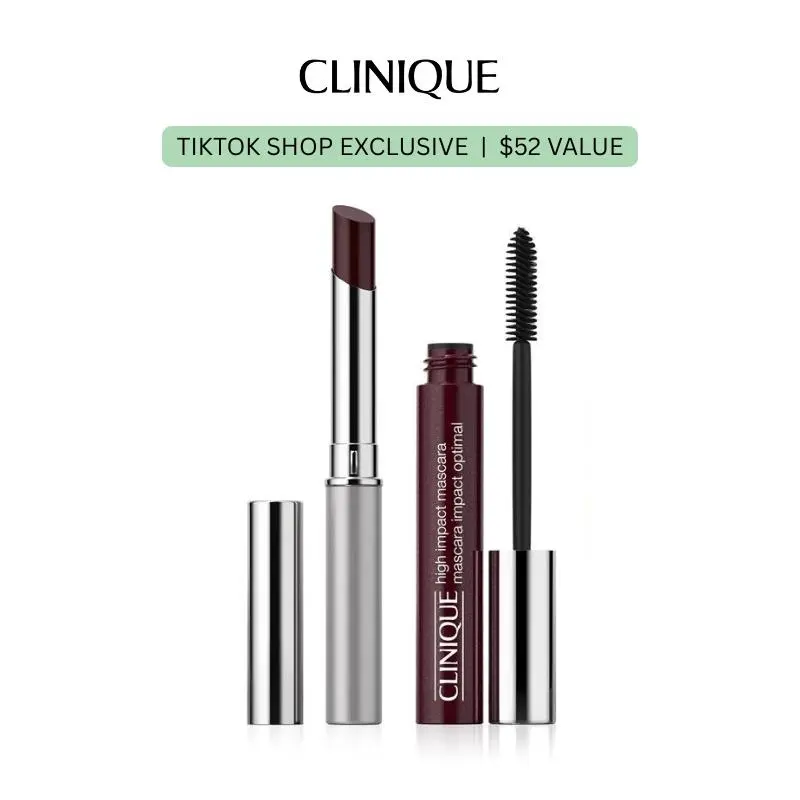 [Clinique] Black Honey Lip & Eye Bundle - Almost Lipstick Black Honey + High Impact Mascara Black Honey | Nourishing | Lightweight | Sensitive Eye | TikTok Shop Exclusive