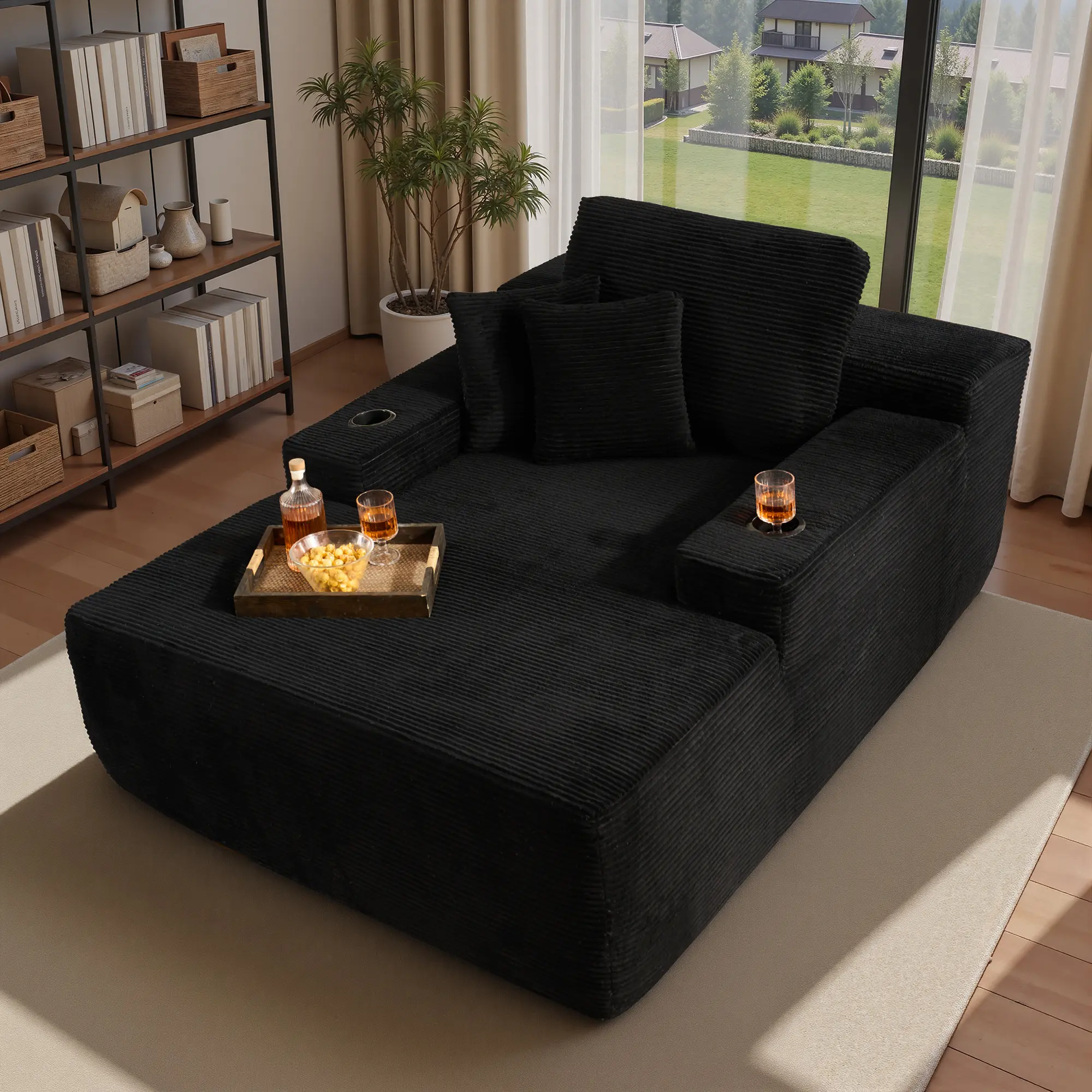 Black Corduroy with Cup Holders Basic model