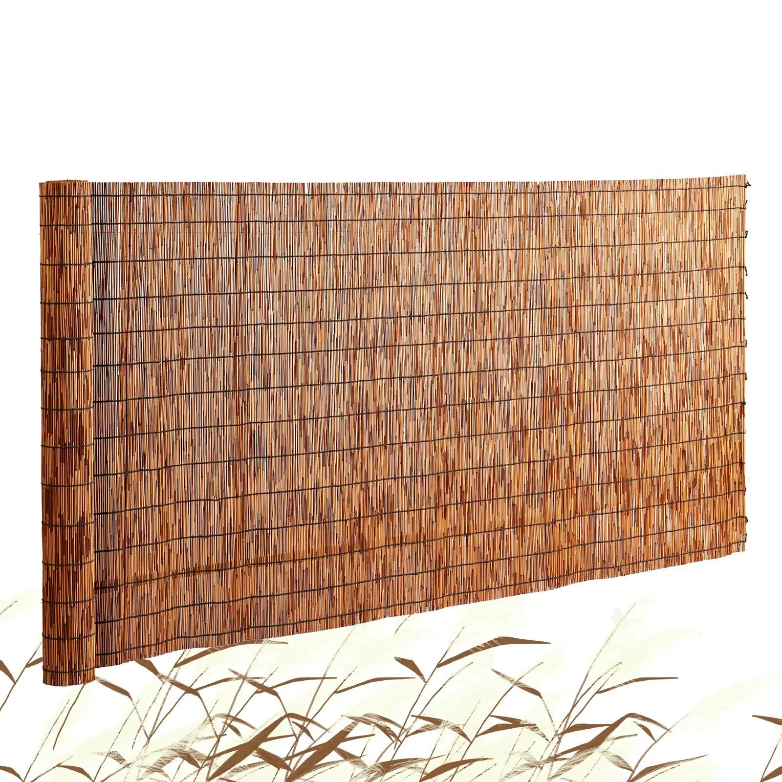 【SummerFinds】VEVOR Natural Reed Fencing,  , 5.5 ft x 16.4 ft, Reed Screen Curtain Balcony Reed Fence Roll for Outdoor Backyard Patio, Decorative Fence for Backyard Garden Fencing Divider, Privacy Screen Panel, Brown