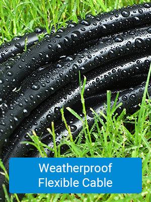 DEWENWILS Outdoor Extension Cord 1 to 3 Splitter, 3 Prong Outlets Plugs, Max 28ft End to End (25-40 FT Total), 16/3C SJTW Weatherproof Wire for Christmas String Lights, Lighting Accessories, Cable Protection-HSC103D1