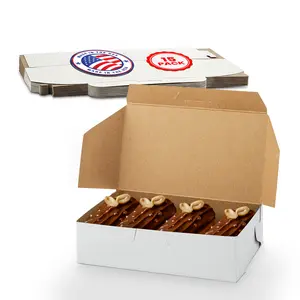 MT Products White Donut Boxes - 6.25" x 3.75" x 2.13" Bakery Boxes No Window - Pack of 15