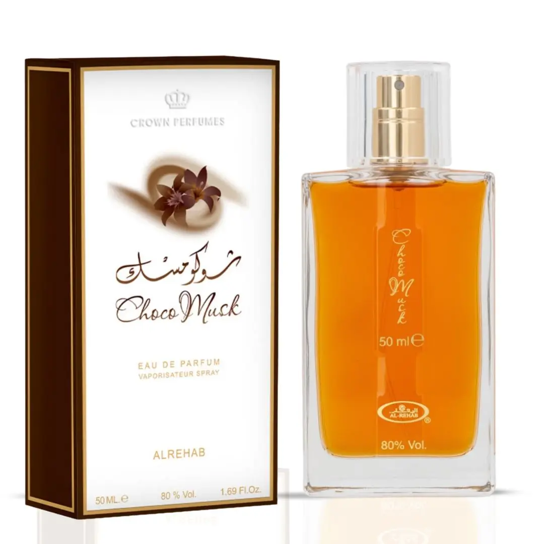Choco Musk Eau de Parfum Spray 50ml (1.7 oz) by Al Rehab – Vanilla Musk Perfume, Arabian Perfume, Long Lasting Perfume for Men & Women