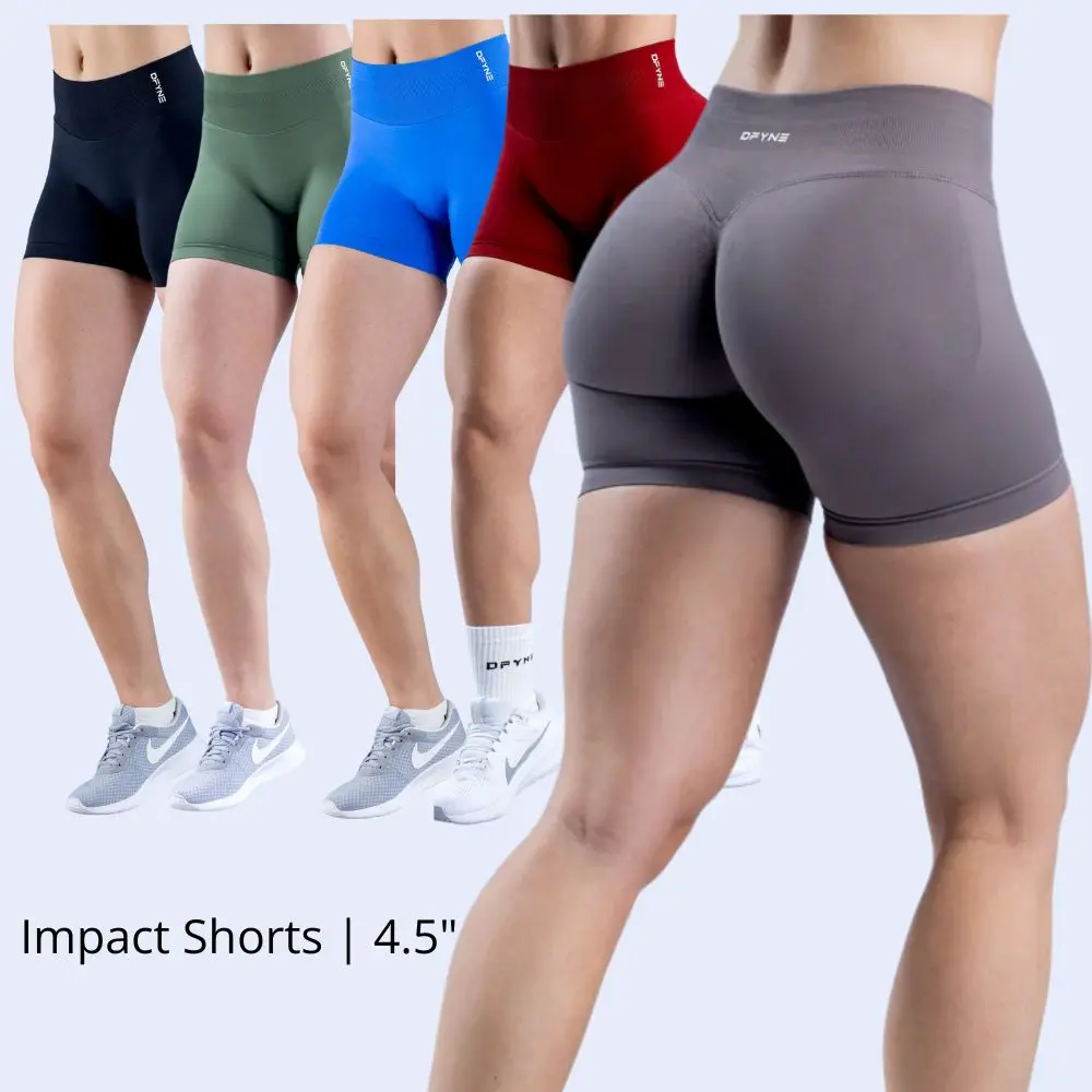 Impact Shorts - Athletic Training Shorts for Womens Fitness, High Stretch Fabric with Subtle Glute Contour & Body Shaping, Medium Support Fitted Design, High Stretch Moves with Every Pose, Workout Outfit Inspo, Gym Clothes Women, Activewear Women's Sports