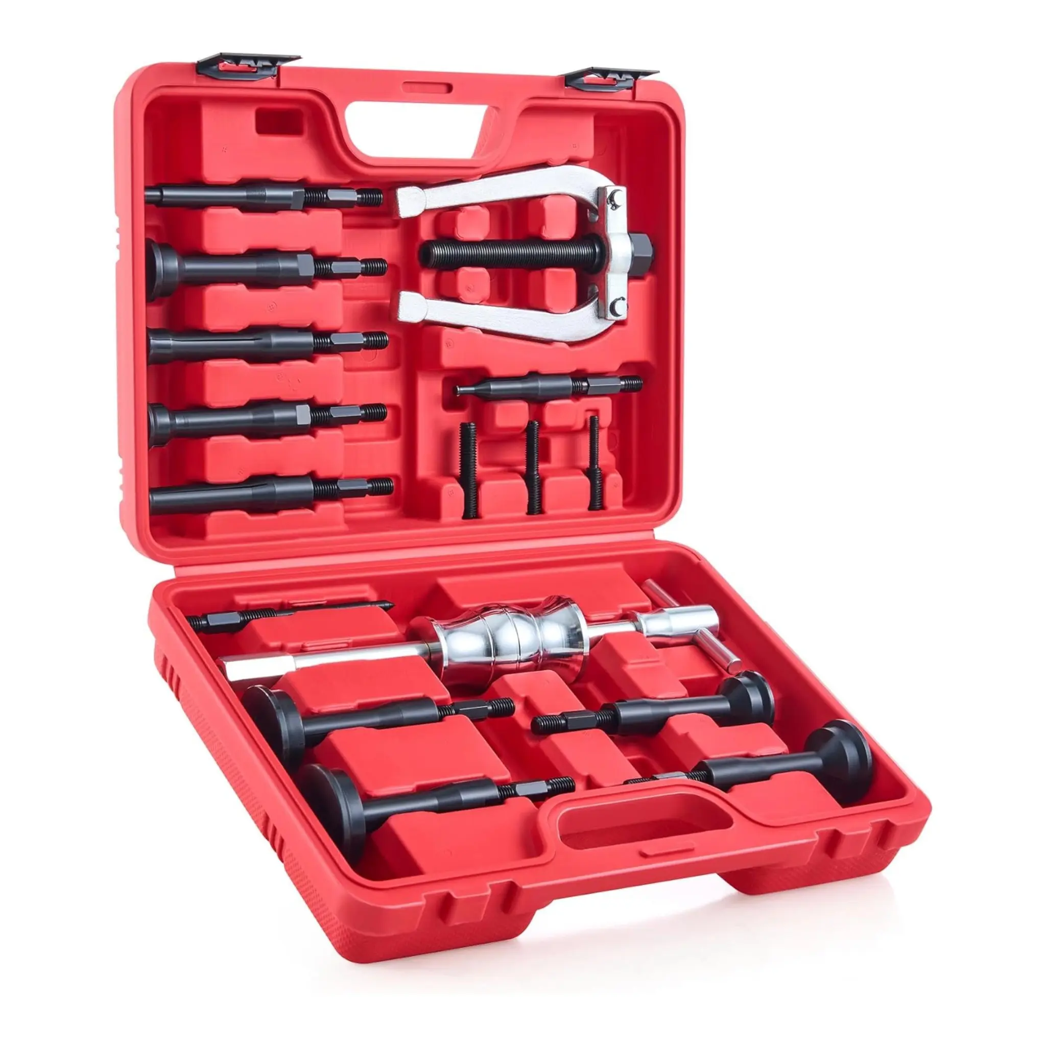 【SpotlightDay】Orion Motor Tech Blind Hole Collet Bearing Race and Seal Puller Extractor Kit, Blue/ Red Slide Hammer Pilot Insert Inner Internal Bearing Removal Tool Set, 16PCS, car stuff, tool box, Automotie Repair Tools