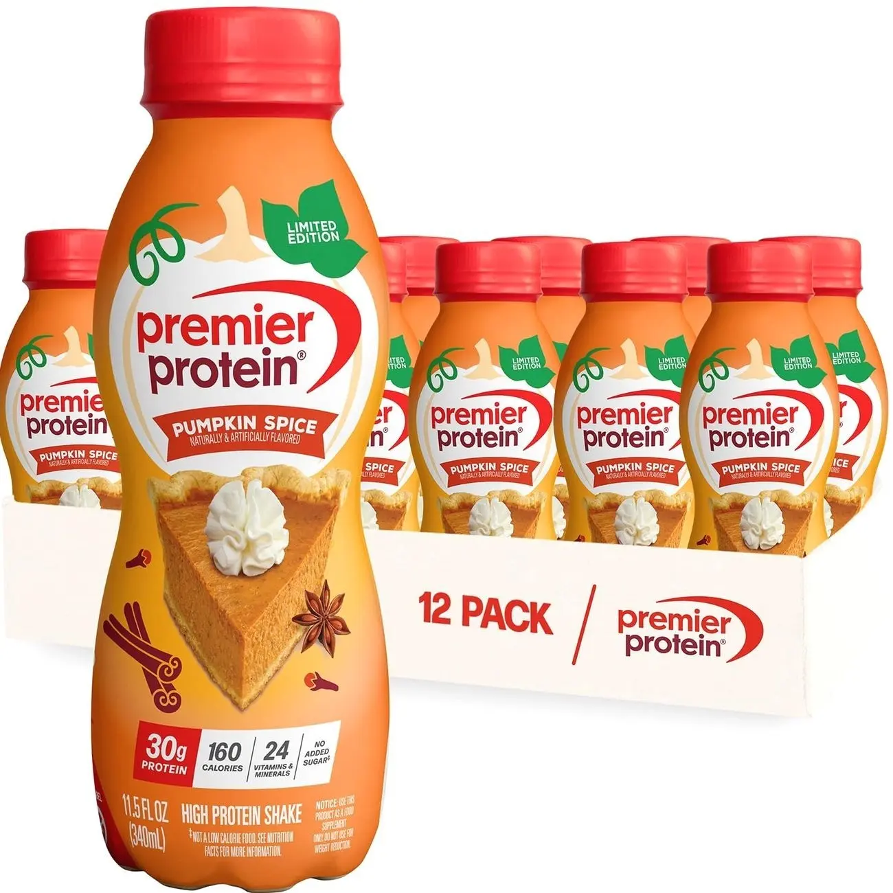 Premier Protein LIMITED EDITION 30g Shake, Pumpkin Spice, 12 Pac