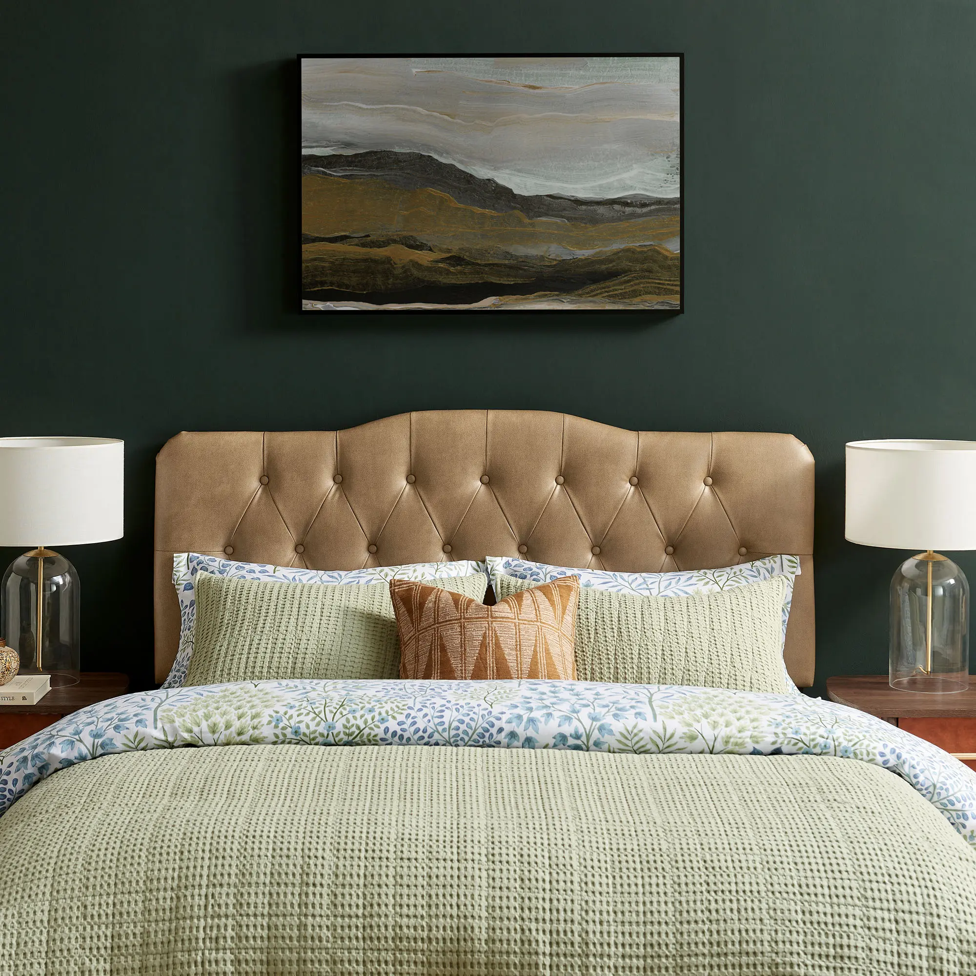 Annabel Vegan Leather Full Headboard in Toast