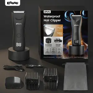 Enssu Patented Nick-Free Body & Ball Trimmer for Men - Safe Ceramic Blade Groin Groomer, Waterproof Rechargeable Cordless Men's Body Hair Trimmer with Replaceable Heads for Beard, Eyebrow & Daily Use