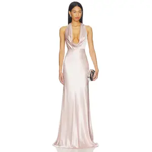 SAU LEE Pearl Gown in Pink Cloud