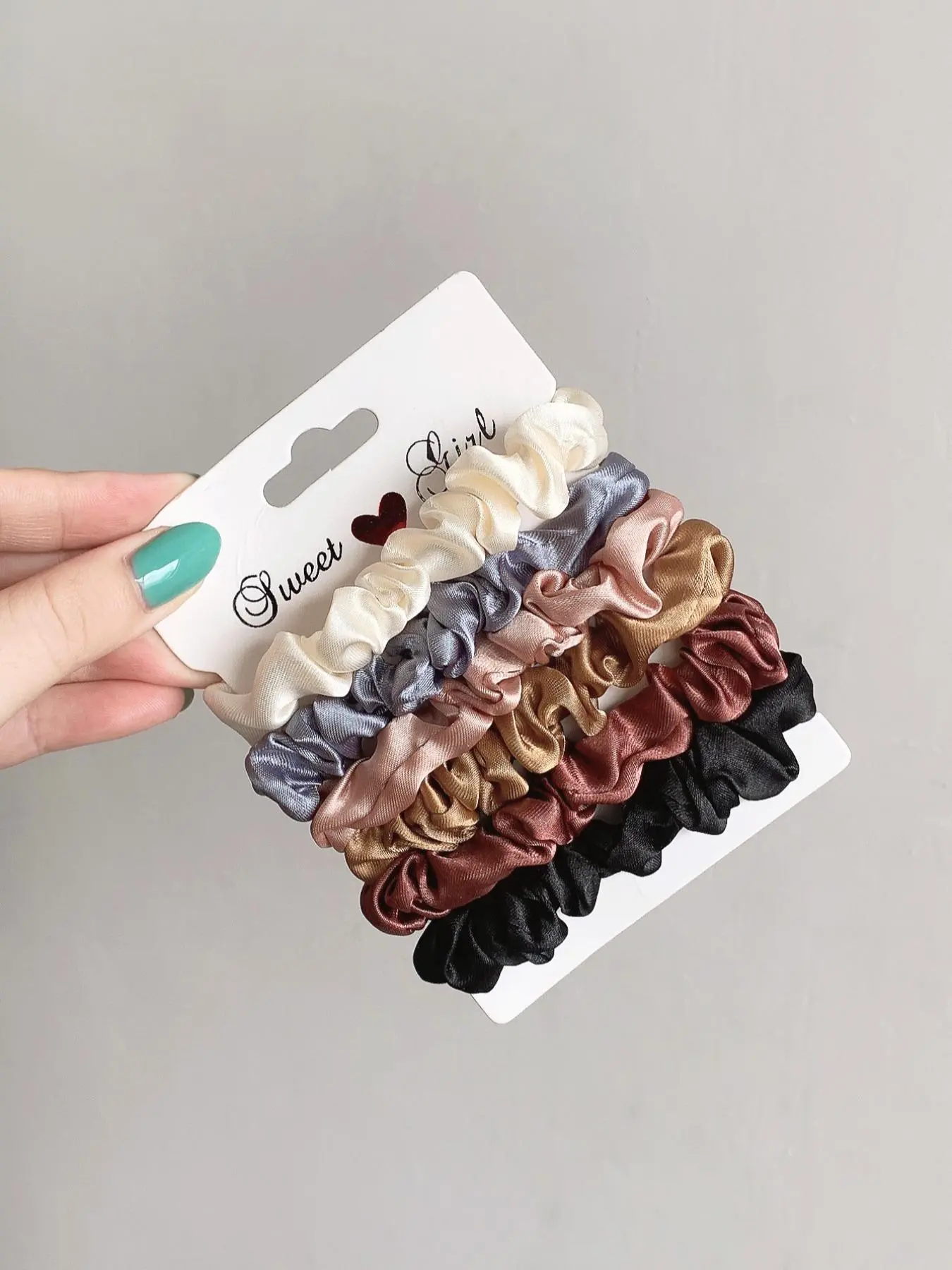 Summer 2024 Plain Color Frill Design Satin Hair Tie Scrunchie for Galentineday Gift, Casual Daily Hair Accessories for Women, Cute Ponytail Holder, Elastic Hair Ties Ponytail Holders