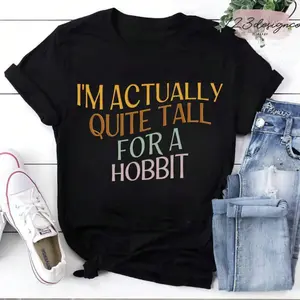 I'm Actually Quite Tall For A Hobbit Vintage T-Shirt, Hobbit Core, Sarcastic Hobbit, Short Girl Gift, Book Lover Gift Idea, LOTR Fans Shirt