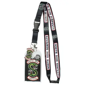 Riverdale Southside Serpents ID Lanyard Badge Holder With 2" Metal Charm Pendant And Collectible Sticker