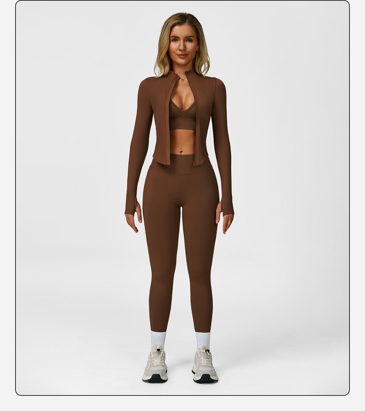 Women's Solid Criss Cross Crop Tank Top & High Waist Leggings & Zip Up Crop Jacket Tracksuit Set by MFVIM - Breathable Comfortable Outfits for Yoga, Gym, Workouts, Running, Yoga Wear, Workout Gym Clothing, Gym Sportswear, Casual Activewear SpringStatement